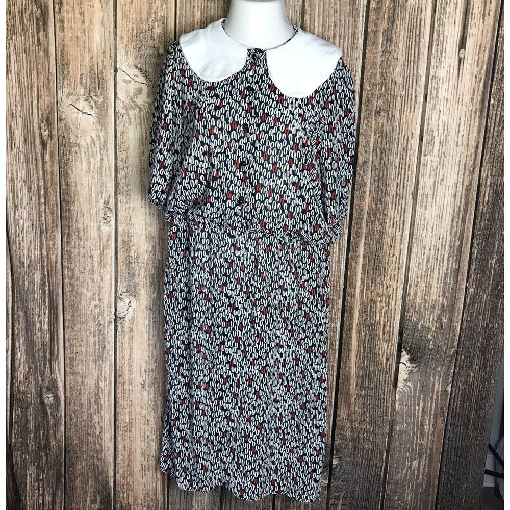 Studio 36 Modest Dress ~ Sz 18 ~ White, Black, Red